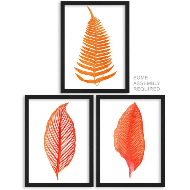 Artery8 A4 Wall Art & Frame Set of 3 Elegant Fern Frond Plant Tree - image 1