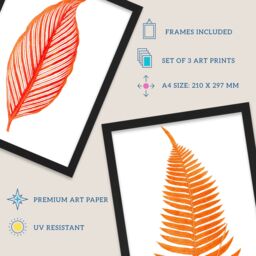 Artery8 A4 Wall Art & Frame Set of 3 Elegant Fern Frond Plant Tree - thumbnail 2