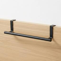 KORVIXA Black Over Door Hanging Towel Rail Holder Rack