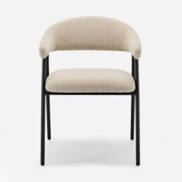 FurnitureboxUK 2x Delos Beige Fabric Dining Chairs - thumbnail 7