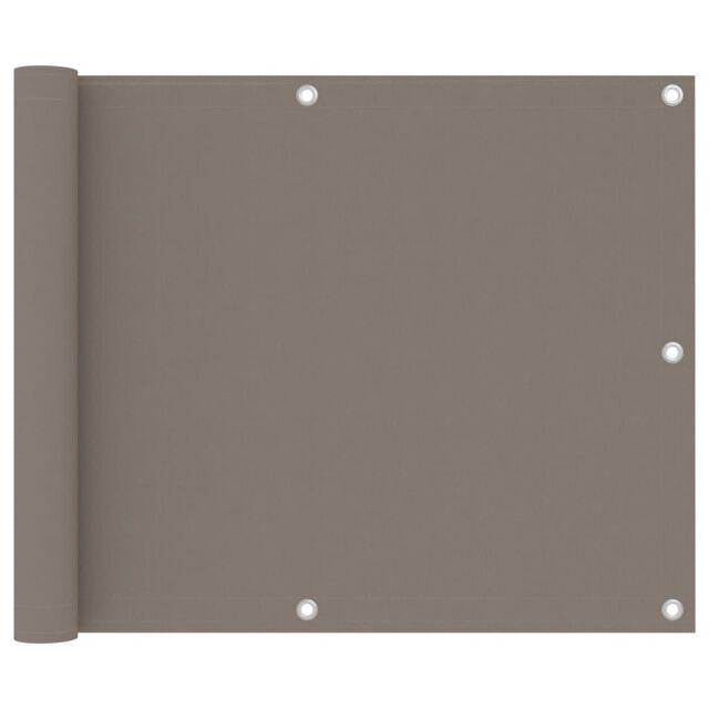 Berkfield Home Balcony Screen Taupe 75x600 cm Oxford Fabric in Beige - image 1