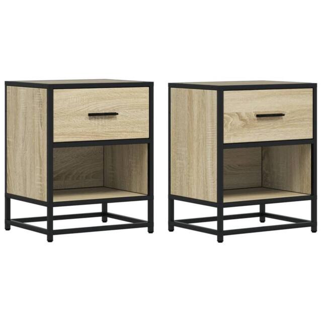 Berkfield Home Bedside Cabinets 2 pcs Sonoma Oak 40x31x50 cm Engineered Wood in Light Tan - Size: 40 x 31 x 50 cm - image 1