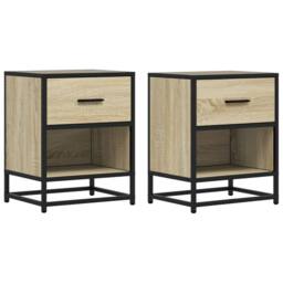 Berkfield Home Bedside Cabinets 2 pcs Sonoma Oak 40x31x50 cm Engineered Wood in Light Tan - Size: 40 x 31 x 50 cm - thumbnail 1