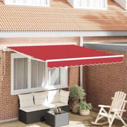 Berkfield Home Manual Retractable Awning Red 350x250 cm - thumbnail 2