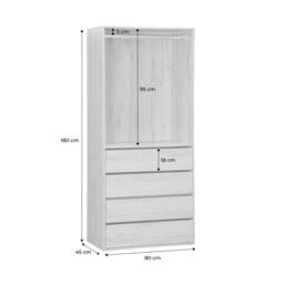 sweeek Modular open wardrobe drawer & rail unit in Dark Brown - thumbnail 6