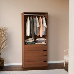 sweeek Modular open wardrobe drawer & rail unit in Dark Brown