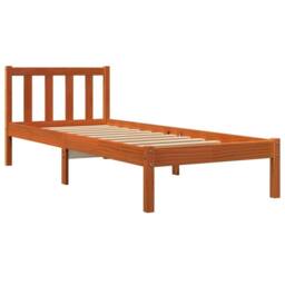 Berkfield Home Bed Frame without Mattress Wax Brown 90x190 cm Single Solid Wood Pine - thumbnail 3