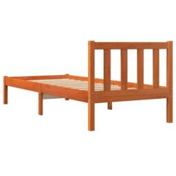 Berkfield Home Bed Frame without Mattress Wax Brown 90x190 cm Single Solid Wood Pine - thumbnail 6