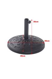 Living and Home 14KG Weatherproof Resin Base for 38mm Parasols - Heavy Duty Round Outdoor Stand in Black - thumbnail 4