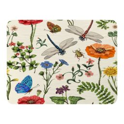 Benjamin Tate Design Flowers & Insects Blanket in Natural - Size: 120 cm x 150 cm - thumbnail 1