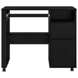 Berkfield Home Black Oak Computer Desk Black Oak Engineered wood, Metal Medium - thumbnail 6