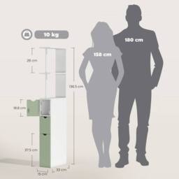 KORVIXA Light‑Green Freestanding Bathroom Storage Cabinet with 2‑Tier Shelf - Size: 100 cm x 100 cm - thumbnail 2