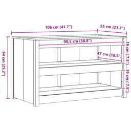 Berkfield Home Kitchen Cabinet Untreated Pinewood Medium Rectangular in Brown - thumbnail 9