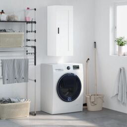 Berkfield Home Wall Mounted Cabinet White 34.5x34x90 cm Engineered Wood - thumbnail 1