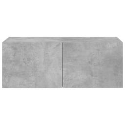 Berkfield Home TV Wall Cabinet with LED Lights Concrete Grey 80x35x31 cm - Size: 80 x 35 x 31 cm - thumbnail 9