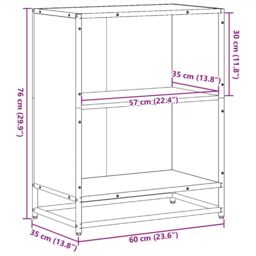 Berkfield Home Book Cabinet Black 60x35x76 cm Engineered Wood - Size: 60 x 35 x 76 cm - thumbnail 9