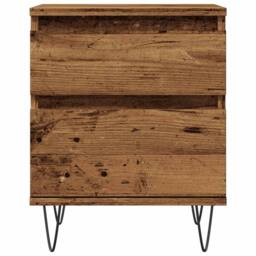 Berkfield Home Modern Bedside Cabinet Old Wood 40x35x50 cm Engineered Wood in Brown - Size: 40 x 35 x 50 cm - thumbnail 5