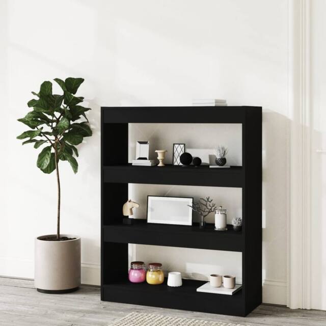 Berkfield Home Classic Book Cabinet/Room Divider Black 80x30x103 cm Engineered wood - Size: 80 x 30 x 103 cm - image 1