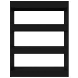 Berkfield Home Classic Book Cabinet/Room Divider Black 80x30x103 cm Engineered wood - Size: 80 x 30 x 103 cm - thumbnail 5