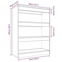 Berkfield Home Classic Book Cabinet/Room Divider Black 80x30x103 cm Engineered wood - Size: 80 x 30 x 103 cm - thumbnail 7