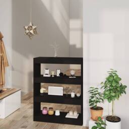 Berkfield Home Classic Book Cabinet/Room Divider Black 80x30x103 cm Engineered wood - Size: 80 x 30 x 103 cm - thumbnail 2