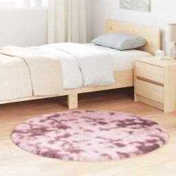 Berkfield Home Shaggy Rug High Pile NAVARRA Dusty Pink 120x120 cm Polyester - Size: Medium - thumbnail 2