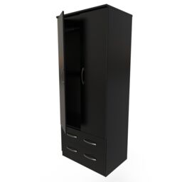Ready Assembled 2 U Hampshire 2 Door 2 Drawer Wardrobe (Ready Assembled) in Black - thumbnail 5