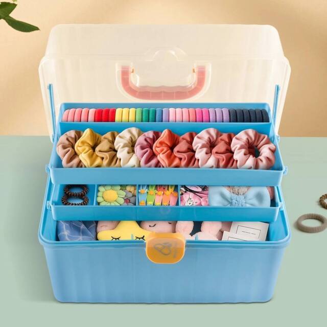 SPETLEK 12inch Multipurpose Storage Organizer with Dividers Plastic Tool Box in Blue - image 1