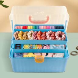 SPETLEK 12inch Multipurpose Storage Organizer with Dividers Plastic Tool Box in Blue