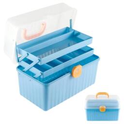 SPETLEK 12inch Multipurpose Storage Organizer with Dividers Plastic Tool Box in Blue - thumbnail 5