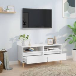 Berkfield Home TV Cabinet White 100x34.5x44.5 cm Engineered Wood - thumbnail 3
