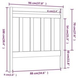 Berkfield Home Beautiful Bed Headboard Grey 96x4x100 cm Solid Wood Pine - Size: 96 x 4 x 100 cm - thumbnail 6
