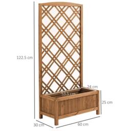 KORVIXA Garden Planter with Trellis Wooden Raised in Brown - Size: 100g - thumbnail 2