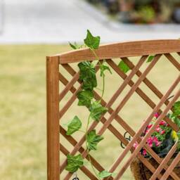 KORVIXA Garden Planter with Trellis Wooden Raised in Brown - Size: 100g - thumbnail 5