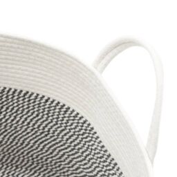 Berkfield Home Storage Basket Grey & White √ò51x33 cm Cotton - Size: 51x33 cm - thumbnail 6
