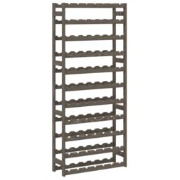 Berkfield Home Wine Rack for 77 Bottles Grey Solid Wood Pine - thumbnail 2