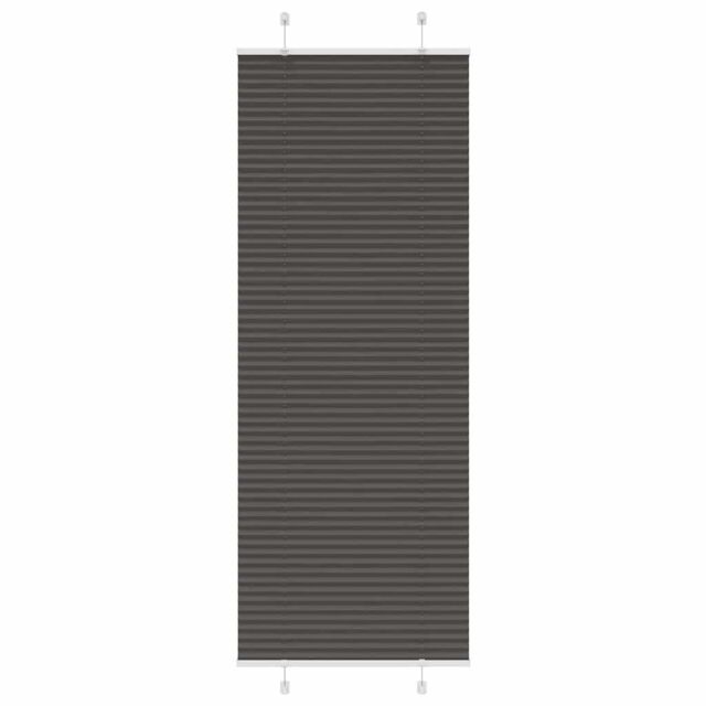 Berkfield Home Pleated Blind Black 75x200 cm Fabric Width 74.4 cm Polyester - image 1
