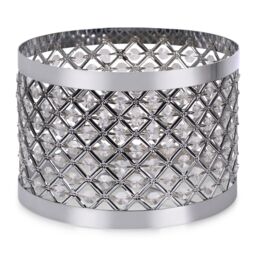 ValueLights Hadley Multi Drum Jewel Pendant Ceiling Floor Table Light Lamp Shade in Silver - thumbnail 5