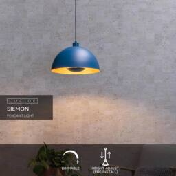 Netlighting Siemon Modern Pendant Light Ø 40cm 1xE27 Blue - thumbnail 2