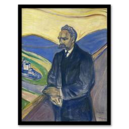 "Artery8 Friedrich Nietzsche Portrait Munch Vintage Framed Wall Art Print - Size: W12"" x H16""" - thumbnail 1