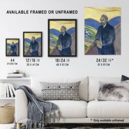 "Artery8 Friedrich Nietzsche Portrait Munch Vintage Framed Wall Art Print - Size: W12"" x H16""" - thumbnail 3