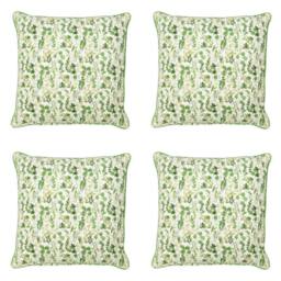 Dibor Set of 4 Large Green Leaf Print Sofa & Chair Cushions L50 x W50cm - Size: 50 cm x 50 cm - thumbnail 1