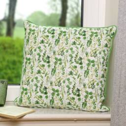 Dibor Set of 4 Large Green Leaf Print Sofa & Chair Cushions L50 x W50cm - Size: 50 cm x 50 cm - thumbnail 3