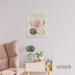"Artery8 Damselfly Rose Chestnut Spider Calligraphy Canvas Wall Art Print in White - Size: W12"" x H16""" - thumbnail 3