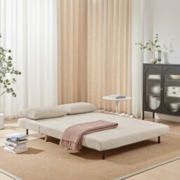 FurnitureboxUK Bobby Cream Jumbo Corduroy Folding Double Sofa Bed - thumbnail 4