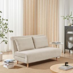 FurnitureboxUK Bobby Cream Jumbo Corduroy Folding Double Sofa Bed - thumbnail 1