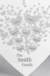 Personalised Memento Company Personalised Family Tree Large Wooden Heart in White - thumbnail 3