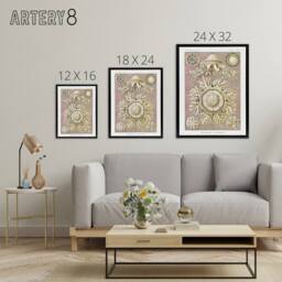 "Artery8 Jellyfish Discomedusae Vintage Haeckel Black Framed Canvas Wall Art in White - Size: W12"" x H16""" - thumbnail 4