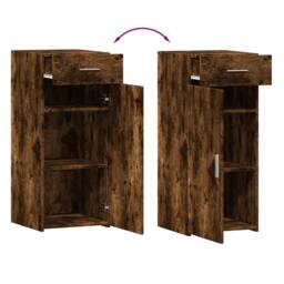 Berkfield Home Sideboard Smoked Oak 40x42.5x93 cm Engineered Wood in Brown - thumbnail 7