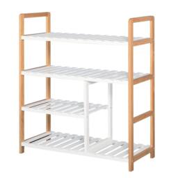 FURNOS 4 Tier Shoe Storage Rack Hallway Organiser in Brown - thumbnail 7